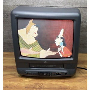 Zenith 13” CRT TV/VCR Combo Vintage Gaming TV VHS Recorder TESTED No Remote